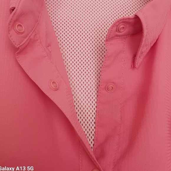 Columbia Women's Pink Vented Long Sleeve Button Down Fishing Shirt Sz L - Picture 5 of 13